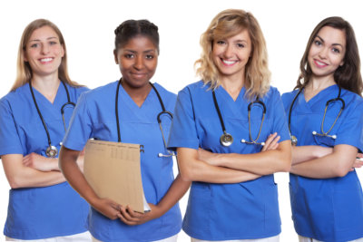 group of nurse standing in front of the camera